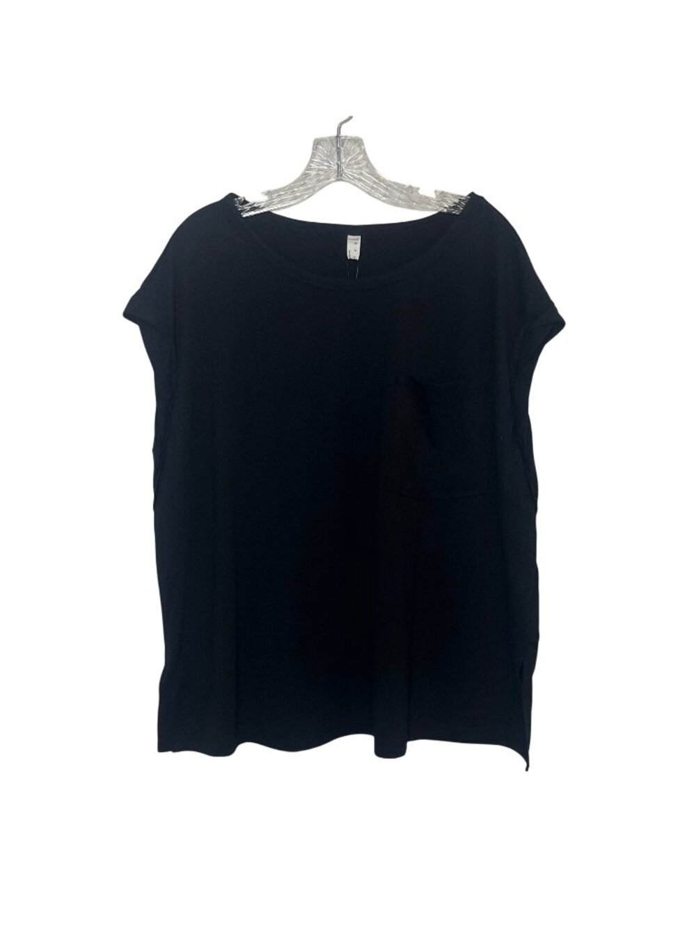 Exlura Linen Blend Tshirt Womens XL Black New Relaxed Fit Summer